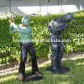 2019 hot sell life size bronze playing golf man statue for decor